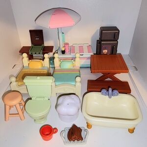 large lot of BLUEY accessories and toy furniture